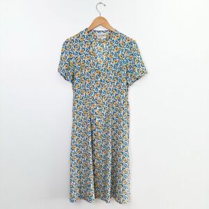 HVN Tender Loving Care by HVN Women’s Floral Rosemary Silk Button Front Midi Dre